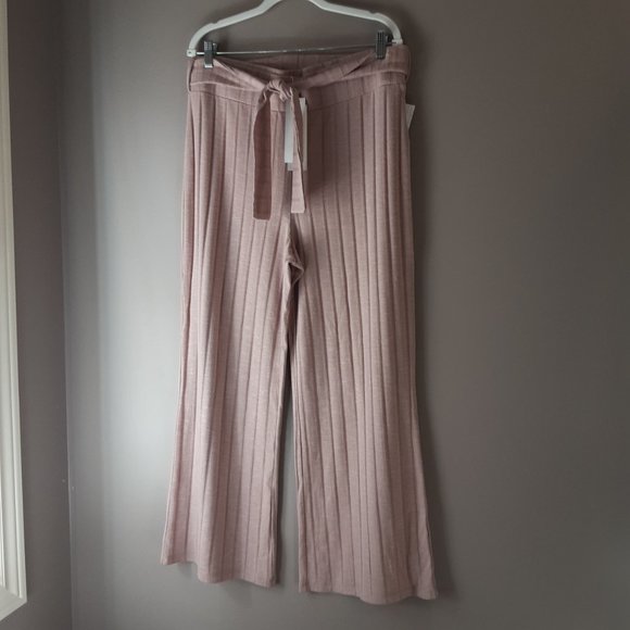 Adyson Parker New Suede Touch Wide Leg Ribbed Pants ElasticTie Waist NWT Size XL - Picture 3 of 16